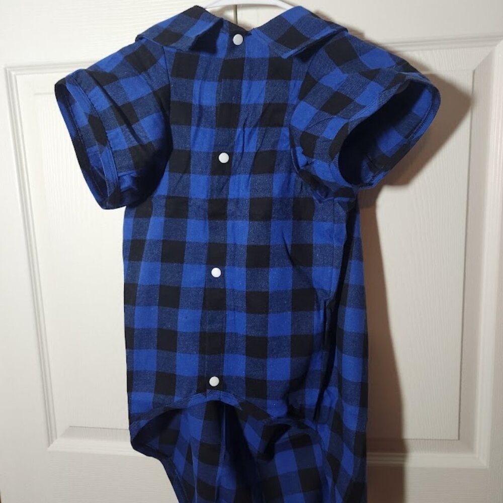Harbyel Dog Shirt, Blue and Black, Size 5XL, New